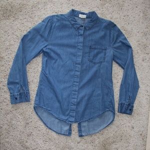 Blue Button Up Chambray Shirt